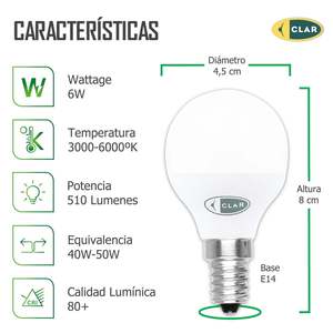 Bombilla LED Pequeña E14 de 6W - Product Image 2
