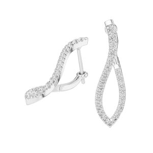 0.808 CT Diamond <b>Infinity</b> Twist Earrings VVS-VS EF Clarity 18KT, 14KT, 10KT Gold & 925 Silver <b>Rose</b>, Yellow, White Gold & - Product Image 5