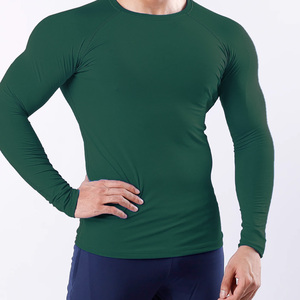 Camiseta de compresión para hombre, manga larga, poliéster personalizado, respetuoso con el medio ambiente, transpirable, rendimiento, entrenamiento de gimnasia, Fitness de secado rápido - Product Image 3