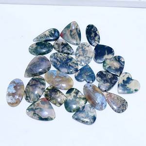 Pierre précieuse en agate mousse naturelle de qualité AAA+, cabochon en pierre précieuse en vrac, taille libre, matériau en quartz pour la fabrication de bijoux de guérison, pierre précieuse en gros - Product Image 1