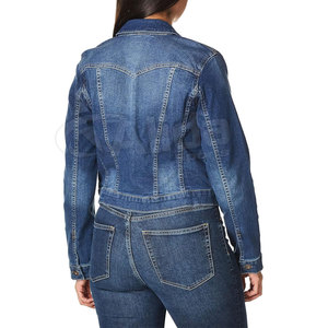 Nouveautés Vestes en jean Veste en jean décontractée de couleur unie Vestes en jean à boutons couverts pour femmes - Product Image 3