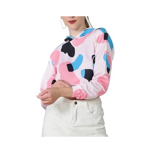 Nueva llegada de las mujeres 100% algodón Crop Top Sudadera con capucha para la venta caliente de ropa de invierno y logotipo impreso Crop Top Hoodies - Product Image 3