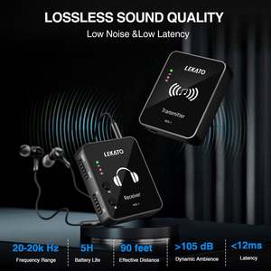 Système de monitoring intra-auriculaire sans fil LEKATO MS-1, équipement de scène - Product Image 3