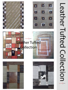 Tapis en laine de Nouvelle-Zélande de haute qualité, design géométrique moderne, tufté à la main, avec patchwork en cuir abstrait, pour la maison, le salon - Product Image 4