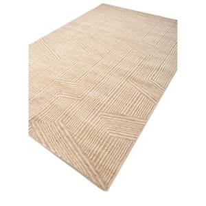 พรมขนสัตว์ถักมือสีเบจน้ำตาลลายเรขาคณิตสำหรับห้องนั่งเล่น พรมปูพื้นทางเข้าห้องโถง รูปทรงสี่เหลี่ยมผืนผ้า รุ่น Puzzle-Aiwl-3064 - Product Image 2