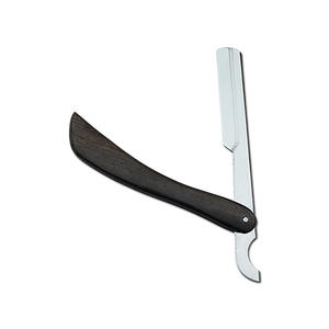 Navaja de Afeitar Profesional para Barba con Hojas de un Solo Filo, Acero con Alto Contenido de Carbono y Mango de Madera para Barbería y Cuidado Personal en Casa - Product Image 1