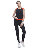 Leggings de Yoga de Algodón Orgánico con Diseño Moderno 2024, Cintura Media, Elásticos en Cuatro Direcciones, Transpirables, Color Naranja Sólido con Lazo Frontal