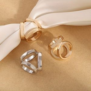 ห่วงรัดผ้าเช็ดปากทำจากสเตนเลสสตีล2024สำหรับตกแต่งโต๊ะรับประทานอาหาร - Product Image 2