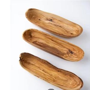 Handmade Rustic <b>Wooden</b> Bread <b>Basket</b> Long Board Popular Live Edge Design for Home Storage Organization French Bread Bowls Food - Product Image 4