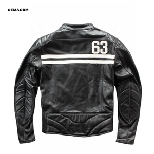 Chaqueta de piel sintética de carreras de Motor para hombre de alta calidad, cierre de cremallera impermeable, cuello levantado bordado, estilo informal para otoño - Product Image 2