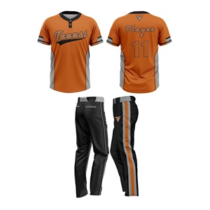 Fabrication OEM, vente en gros, maillot de baseball personnalisé de haute qualité, deux boutons, impression par transfert thermique, respirant, devant - Product Image 1