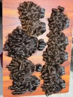 Extensions de cheveux humains vierges 100 % indiens, alignés sur la cuticule, double trame machine, bouclés style bébé, couleur claire