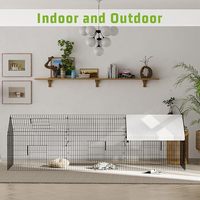 Poulailler moderne en métal avec couverture imperméable, enclos extérieur pour animaux de ferme, enclos de jeu pour lapins et canards