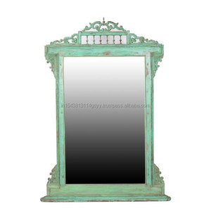 Designer fait à la main bois récupéré Antique tenture murale miroir peint à la main décoratif pour la maison salon chambre Hall hôtel - Product Image 1