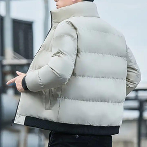 <b>Mens</b> Warm Puffer Jacket High Street Style Stand Collar <b>Long</b> Length <b>Winter</b> <b>Coat</b> Casual Fashion Outerwear - Product Image 4