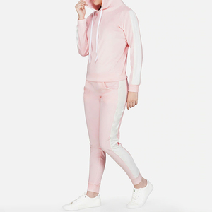 Personalizado desgastado bordado recortado Streetwear de alta calidad Zip up dos piezas pantalones de chándal y Sudadera con capucha conjunto Joggers mujeres chándales - Product Image 2