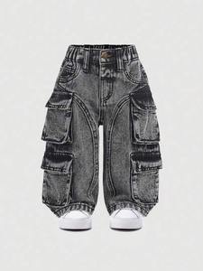 Vente en gros de nouveaux jeans en denim stretch pour femmes, pantalons stretch à boutons, pantalons taille haute, jeans décontractés pour garçons - Product Image 4