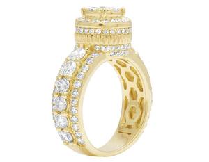 Totalmente helado estilo Hip Hop corte redondo VVS claridad Moissanite diamante en S925 anillo de plata esterlina para hombres y mujeres - Product Image 4