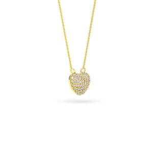 Collier pendentif cœur en or jaune massif 18 carats avec diamants de laboratoire, exquis et tendance, pour femme, mariage, mariée - Product Image 2