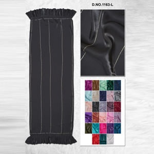 Étole longue en tissu organza léger pour femmes avec des détails de lignes subtiles et une bordure à volants élégante pour une tenue modeste - Product Image 6