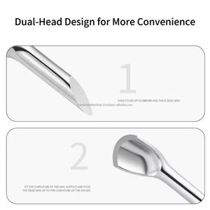 Empujador de Cutículas de Metal de Acero Inoxidable Reutilizable de Doble Cabeza Estilo Ruso con Puntas Biseladas en Forma de Herradura para Manicura y Pedicura Profesional - Product Image 2