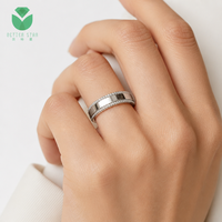 Runder Labor-Diamantschliff Maßgefertigter Trendiger Unisex Breiter Ring 14K 18K Weißgold D VVS IGI Zertifizierter Ehering