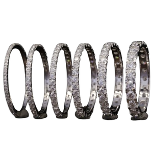 แหวนแต่งงานแบบ Eternity ทองคำขาว 14K แท้จากโรงงาน ประดับเพชรเลี้ยงในห้องปฏิบัติการ ได้รับการรับรองจาก IGI สำหรับผู้หญิง/แบบยูนิเซ็กส์ สไตล์คลาสสิก - Product Image 1