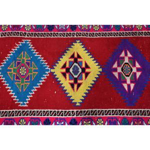 Vintage 2.6x12.7 ft <b>Runner</b> Rug, Turkish Rug, Herki <b>Red</b> Floral Rug - Product Image 5