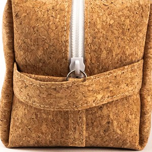Sac de voyage en liège, organiseur de cosmétiques et de produits de toilette durable avec fermeture éclair, logo personnalisé, fabricant OEM respectueux de l'environnement - Product Image 2