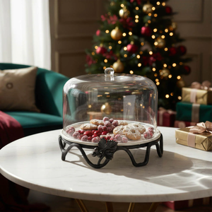 Support à gâteau en bois et verre de luxe, fait à la main, antiadhésif, réutilisable, meilleur prix, dôme de présentation de desserts décoratif - Product Image 5