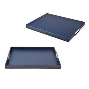 Durable Handmade PU Leather Tray with Velvet <b>Cushion</b> Engraving Option <b>Personalized</b> Color & Size Available for Desk Use - Product Image 2