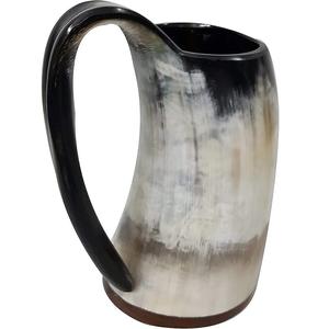 Tasses en céramique Viking personnalisées fabriquées à la main corne naturelle hautement polie 1L/500ml/300ml/200ml/700ml capacité de vin faite - Product Image 4