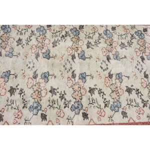 Alfombra de lana Beige tradicional hecha a mano 3,8X6,4 pies diseño rectangular de retazos turcos para sala de estar alfombra de noche con respaldo de látex - Product Image 5