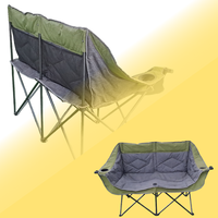 Chaise de camping pliante double mixte bleu gris pour 2 personnes avec capacité de charge de 320kg Accessoires de camping en plein air