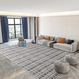 <span class=keywords><strong>Tappeto</strong></span> ad anello antimacchia bianco perla e <span class=keywords><strong>nero</strong></span> tappeti rotondi di design d'interni moderni eleganti francesi - Product Image 2