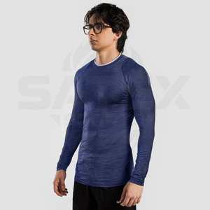 เสื้อรัดกล้ามเนื้อระบายอากาศได้ดีพิมพ์โลโก้ตามสั่ง มองเห็นได้ชัดเจน สำหรับ MMA ยิวยิตสู ยูโด กราปลิง BJJ พร้อมป้องกันรังสียูวี UPF50+ แห้งเร็ว - Product Image 2