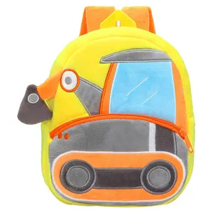 Excavator Backpack Cute Plush Custom Bag Cartoon Mini Preschool Backpack Suitable For Baby Girls Boys