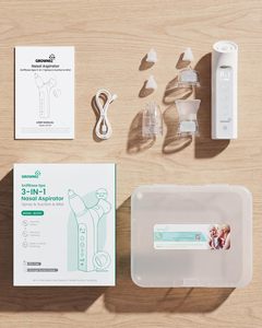 Aspirateur nasal 3-en-1 pour bébé, nettoyeur nasal par pulvérisation et dispositif de soufflage, respectueux de la peau, outil de soin du nez à arrêt automatique - Product Image 2