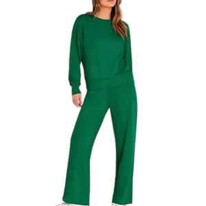 Conjunto de ropa deportiva de 2 piezas, jersey para mujer, chándal, ropa deportiva informal para mujer, ropa de gimnasio, chándales, pantalones de chándal - Product Image 1