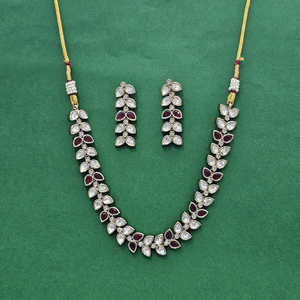 High Quality Luxury Designer Kundan Classic <b>Necklace</b> With Mehndi Plating - Product Image 5