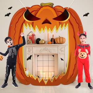 Effrayant citrouille porte bannière effrayant <span class=keywords><strong>Photo</strong></span> stand accessoires grande horreur photographie toile de fond pour Halloween fête d'anniversaire faveurs approvisionnement - Product Image 3