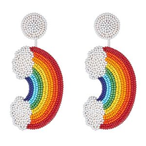 Pendiente hermoso de alta calidad de arcoíris Premium bordado de cuentas hecho a mano elegante declaración de nuevo diseño de moda de la India - Product Image 1
