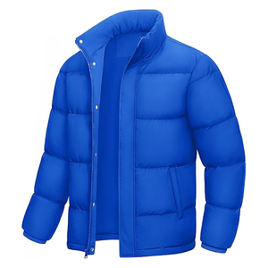 Men's Casual Puffer Jacket Winter <b>Coat</b> Warm Stand Collar Solid Zipper Windproof <b>Heated</b> Nylon OEM Service Front Logo Customized - Product Image 2