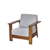Fauteuil en bois moderne de style mid-century, avec coussin individuel, chaise longue d'extérieur durable, écologique et écoresponsable, usine OEM ODM