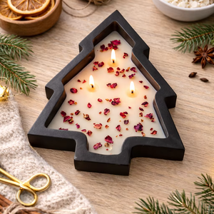 Cuenco de Madera de Mango Negro Antiguo, Hecho a Mano por Artesanos Indios, Personalizado para Rellenar con Cera, Decoración Navideña para el Hogar y Jardín - Product Image 3