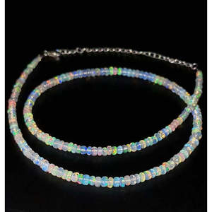 Trendy Ethiopian <b>Opal</b> <b>Necklace</b> 3-4.5 mm Diamond Pearl Stainless Steel Strand Chain for Religious Cute Wedding Party Perfect Gift - Product Image 4
