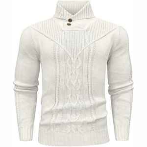 Chandails en tricot décontractés à col rond pour hommes de haute qualité en gros de couleur unie - Product Image 5