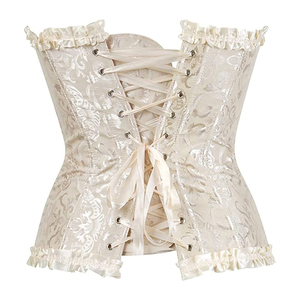 New Arrival Women's Comfortable Satin Overbust Corset Bra Deep Cup Solid Pattern Weaving Full Back Coverage Shaping <b>Shapewear</b> - Product Image 2