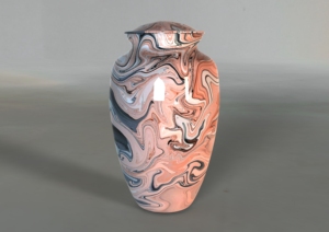 Blue Texture Sticker Aluminium Adult Cremation urns for human ashes with free <b>velvet</b> <b>bag</b> - Product Image 4