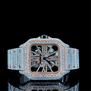 Reloj de Pulsera de Acero Inoxidable con Esqueleto Completamente Cubierto de Moissanita VVS1, Reloj Automático de Lujo para Hombre, Regalo - Product Image 6